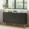 thumbnail image 4 of Furtivusia 4 Door Storage Cabinet, Sideboard Buffet Cabinet, Modern Buffet Console  for Living Room, Kitchen, Black, 4 of 9