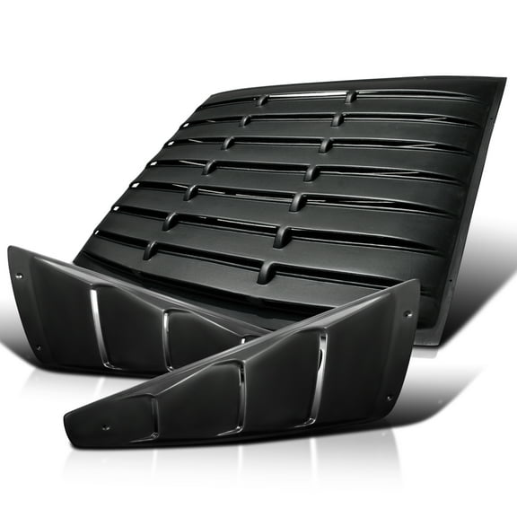 Spec-D Tuning for Ford Mustang GT/ Base Side 1/4 Vent Rear Window Louver Cover Black