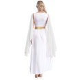 thumbnail image 2 of Mufeng Robe Maxi Dieu Grecque Ancienne Sans Manches Col en V Costume Romain Toga pour Halloween Blanc m, 2 of 7