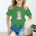 thumbnail image 2 of Toddler Girl Shirts Kid Comfort Cute Graphic Round Neck Short Sleeve Summer Casual T Shirt Girls' Tops, Tees Green 5 Years-6 Years, 2 of 5