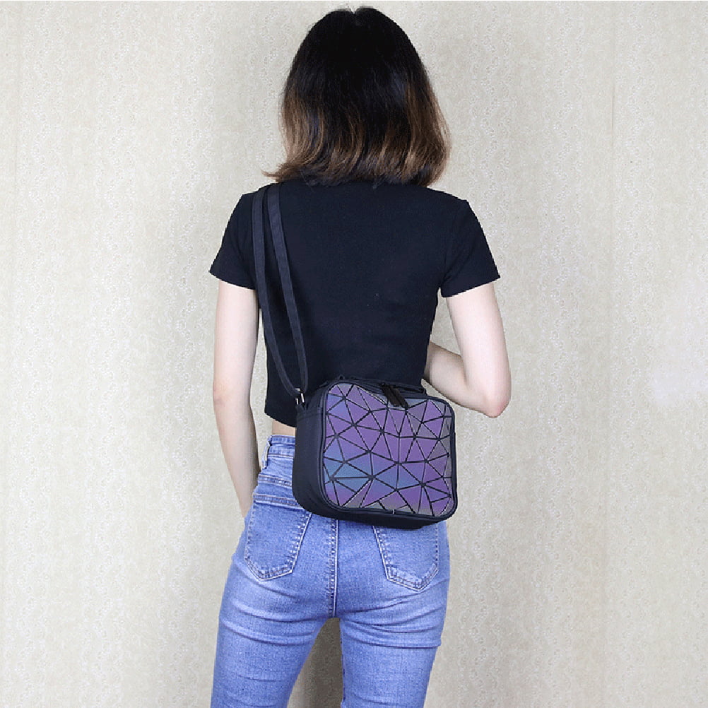 Buy Geometric Luminous sling bag for Women I Holographic Reflective sling  bag I Color changing bag with detachable chain detailing I 1pc, Big size>
