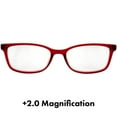 thumbnail image 2 of Birdz BPA Free Non Carcinogenic Readers Red Frame Clear Lens 2.0 Magnification, 2 of 7