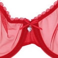 thumbnail image 2 of Varsbaby Women's Sexy Lace Bra See Through Underwear with Nipple Cover, 2 of 5