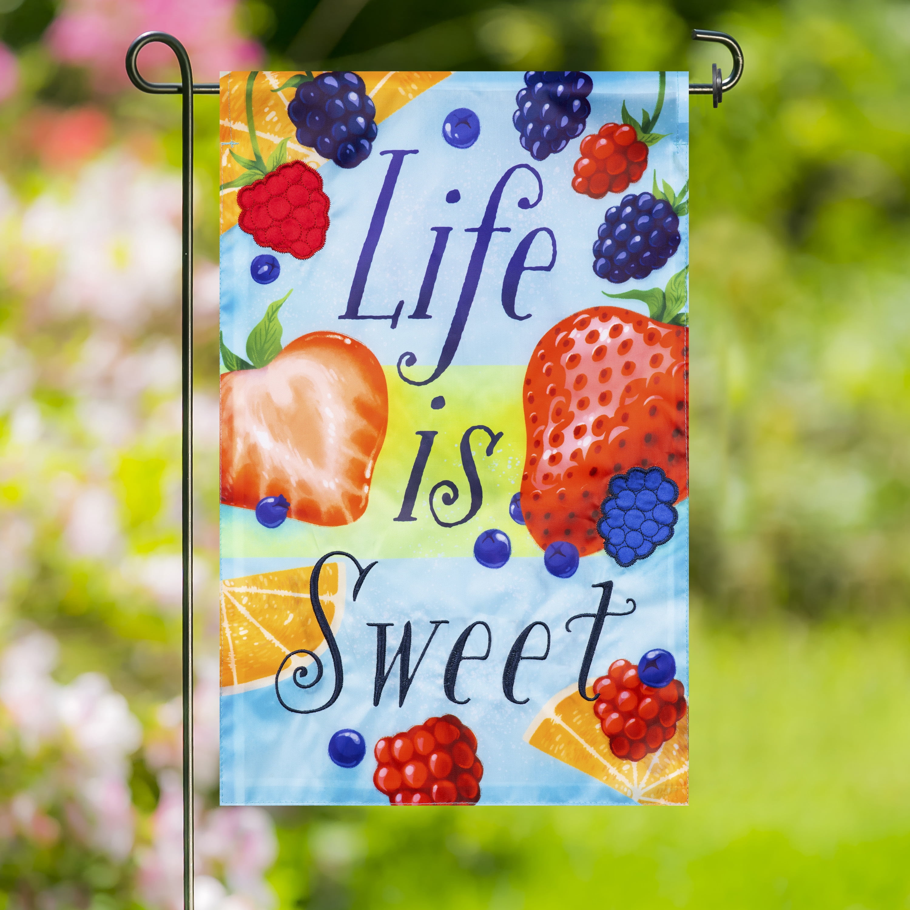 Meadow Creek 14.5" x 18" Life Is Sweet Outdoor Yard Flag