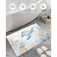 thumbnail image 5 of Shag Bath Rugs Sea Turtle Coastal Coral Summer Ocean Plush Soft Fluffy Doormat Floor Carpet,Non-Slip Living Room Bedroom Kitchen Entryway Door Mats Nautical Beach Shell Conch, 5 of 6