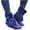 Blue, variant on Women's Retro Ankle Boots – Platform Heel with Suede Upper, Fringe Detailing & Adjustable Strap