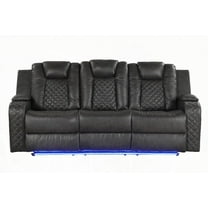 Modern Gray Faux Leather Power Reclining Sofa for Living Room (220×80×75cm)