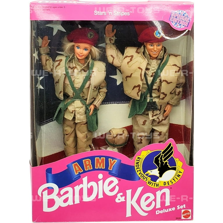 ミリタリー Star'n Stripes ARMY Barbie&Ken DeluxeSet Star 'N Stripes ARMY Barbie & Ken Deluxe Set - Walmart.com