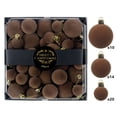 thumbnail image 2 of STPToys 44Pcs Christmas Brown Velvet Ornament Balls Assorted Sizes With Hanging Loops For Xmas Tree Holiday Home Decor, 2 of 8