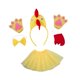 thumbnail image 5 of Disfraz de pollo, novedad, lindo, 5 piezas/conjunto, falda, diadema de pollo, Pascua para Amarillo con cola roja, 5 of 9