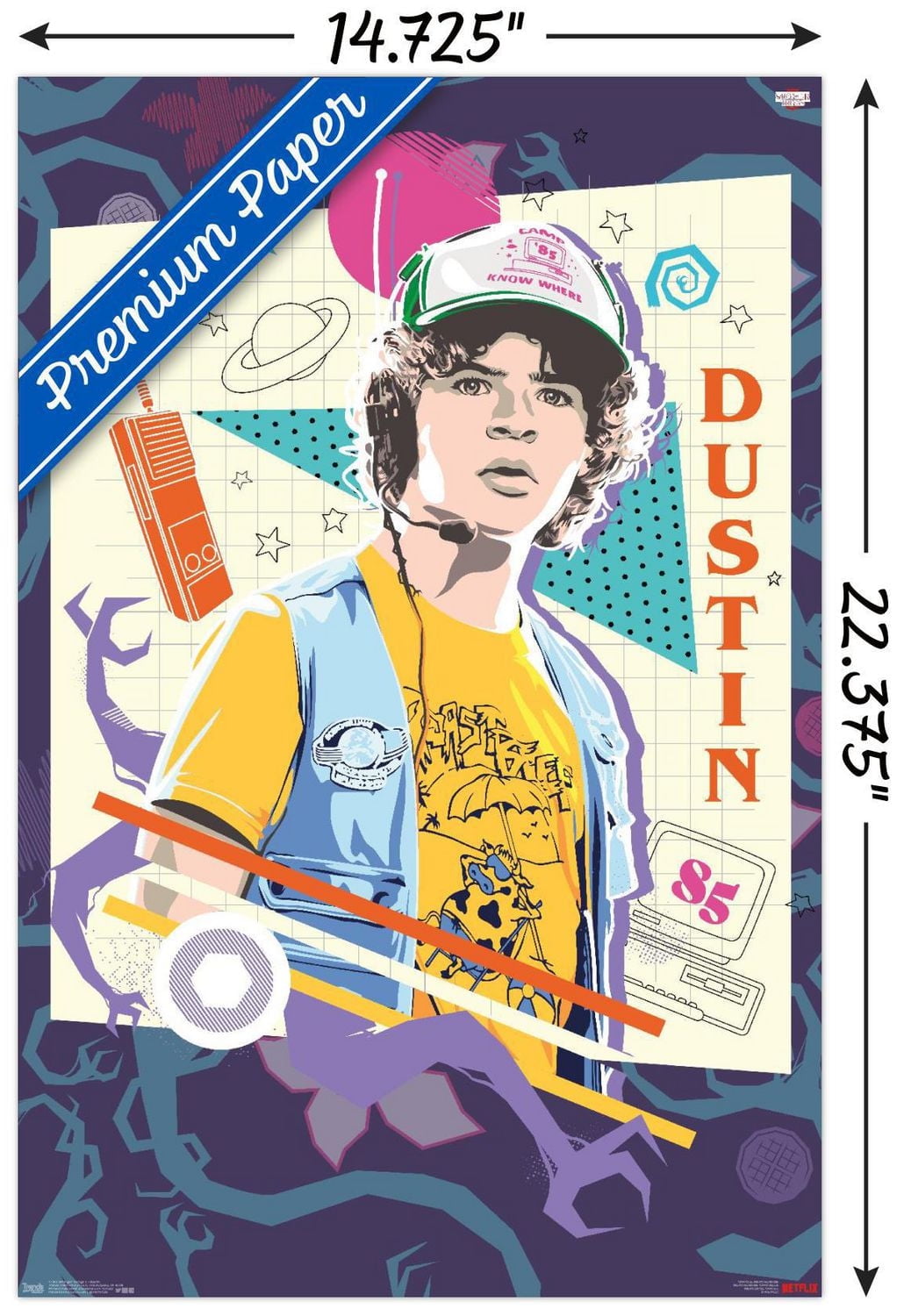 Netflix Stranger Things: Season 3 - Dustin Wall Poster, 14.725" x 22.375" Framed