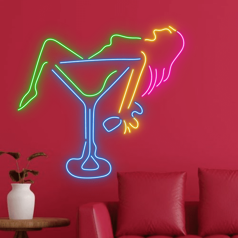 2 x 10cm Neon Cocktails Vinyl Stickers Drinks Bar Party Fun Girls Sticker # 30298