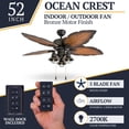 thumbnail image 2 of Prominence Home 2 Pack Ocean Crest 52" Tropical Indoor or Outdoor Ceiling Fan, Bronze, 2 of 6