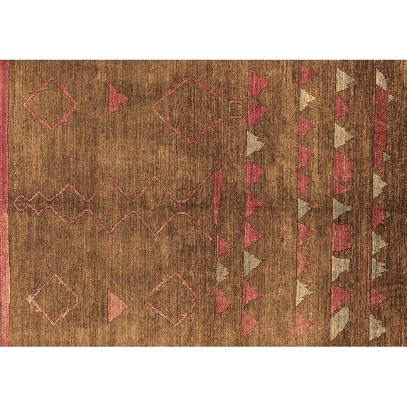 Ahgly Company Indoor Rectangle Solid Brown Modern Area Rugs, 2' x 3'