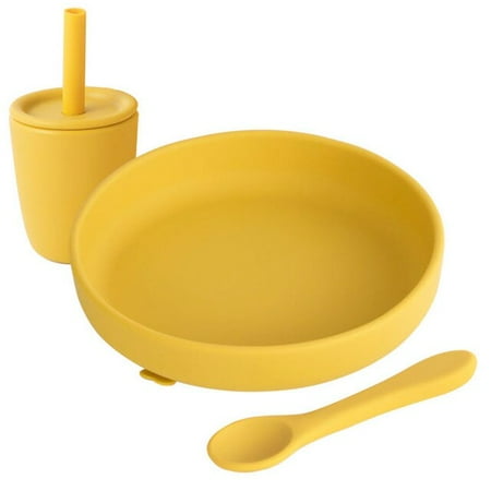 

QWZNDZG Baby Silicone Dinner Plate Suction Tableware Test Tube Cup Child Feeding Set Disc Newborn Supplies Baby Shower Gift BPA Free