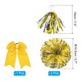 thumbnail image 2 of Uxcell Cheerleading Pom Poms, with Finger Holes and Yellow Large Cheerleader Hair Bow for Sport (Yellow, Silver) 2Pcs, 2 of 7
