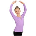 thumbnail image 2 of Girls' Solid Color Long Sleeved Round Neck Dance Practice Uniform Mid Size Children's Top, 2 of 6