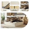 thumbnail image 3 of Aykah Zir King Size Bed Frame with Storage, Upholstered Heaboard, Modern Wingback Metal King Bed Frame with Hydrualic Storage, No Box Spring Required, Modern Design (Vanilla Bean), 3 of 11