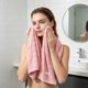 thumbnail image 5 of Large-Grids Corals Fleece Towel And Extra-Large Extra-Thick Face Towel For Men And Women And Bathroom And Washroom Towel, 5 of 6