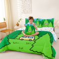 thumbnail image 4 of Erosebridal Cute Cartoon Camper 7-Piece Bedding Comforter Set For Camping Lover,Nature Scenery Green Pine Tree King Bedding Sets,Reversible, 4 of 7
