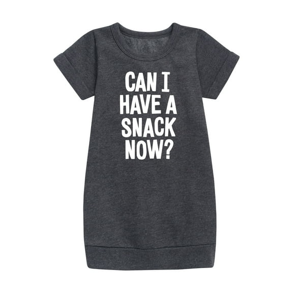 Instant Message - Can I Have A Snack Now - Toddler & Youth Girls Fleece Dress