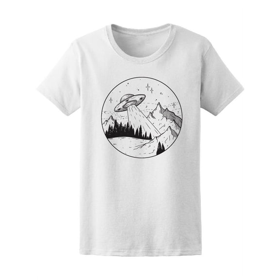 Ufo Spaceship In The Mountains T-Shirt Women -Image by Shutterstock, Female Small