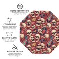 thumbnail image 3 of Naloa Skull record Guitar music Leather Coasters for Drinks, Durable Drink Coasters 4 Set for Tabletop Protection, Luxurious Home Décor and Housewarming Gift ( {designName})Octagon, 3 of 6