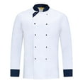 thumbnail image 5 of Unisex Chef Coat Men's Long Sleeve Chef Jacket Restaurant Kitchen Cooking Chef Uniform White S, 5 of 6