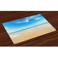 thumbnail image 1 of Ambesonne Hawaii Place Mats Set of 4, Tropic Sea Sky Scenery, Standard Size, Cream Blue, 1 of 4