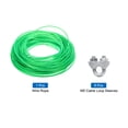 thumbnail image 3 of Uxcell 9/64 Green Vinyl Coated Wire Rope 197ft Galvanized Steel with 8PCS M5 Loop Sleeves, 3 of 7