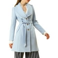 thumbnail image 5 of INSPIRE CHIC Women's Cute Turn Down Collar Single Breasted Long Belted Trenchcoat, 5 of 6