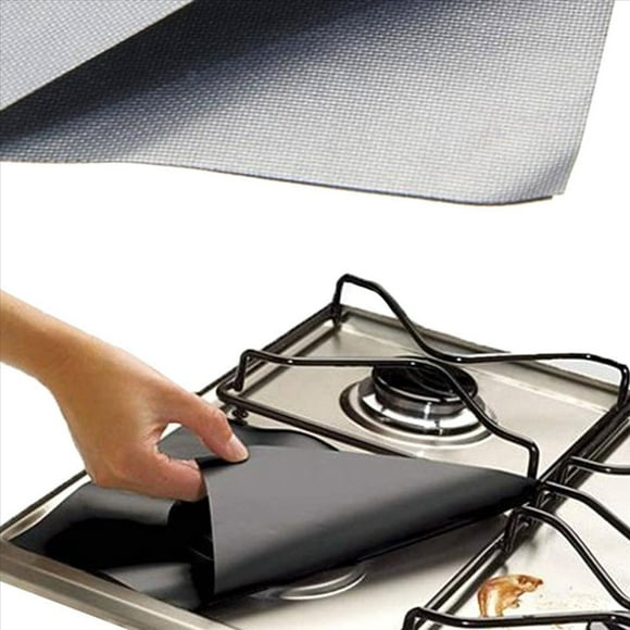 2X Almohadilla de Aceite para Estufa Gas,Alfombrilla Protectora para Estufa Gas Resistente A Altas Temperaturas,Almohadilla Limpieza para Estufa,Necesita Abrir Propios Agujeros