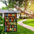 thumbnail image 3 of Inspirational Peace Quote Garden Flag 12x18 Inch Double Sided Burlap Floral Yard Flag for Outdoor House Decor, Flag Only, 3 of 6