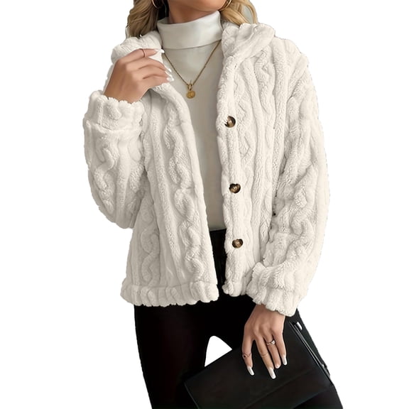 Women's long-sleeved comfortable and warm wool bed Coat with zipper stand collar,