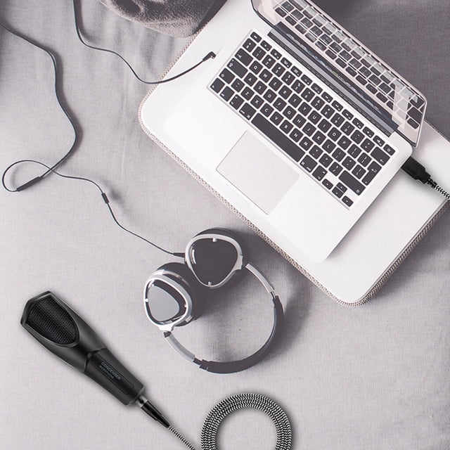 pitrice USB Condenser Desktop Microphone Computer Notebook Voice Chat Conference Speech Singing Stand Studio Mic