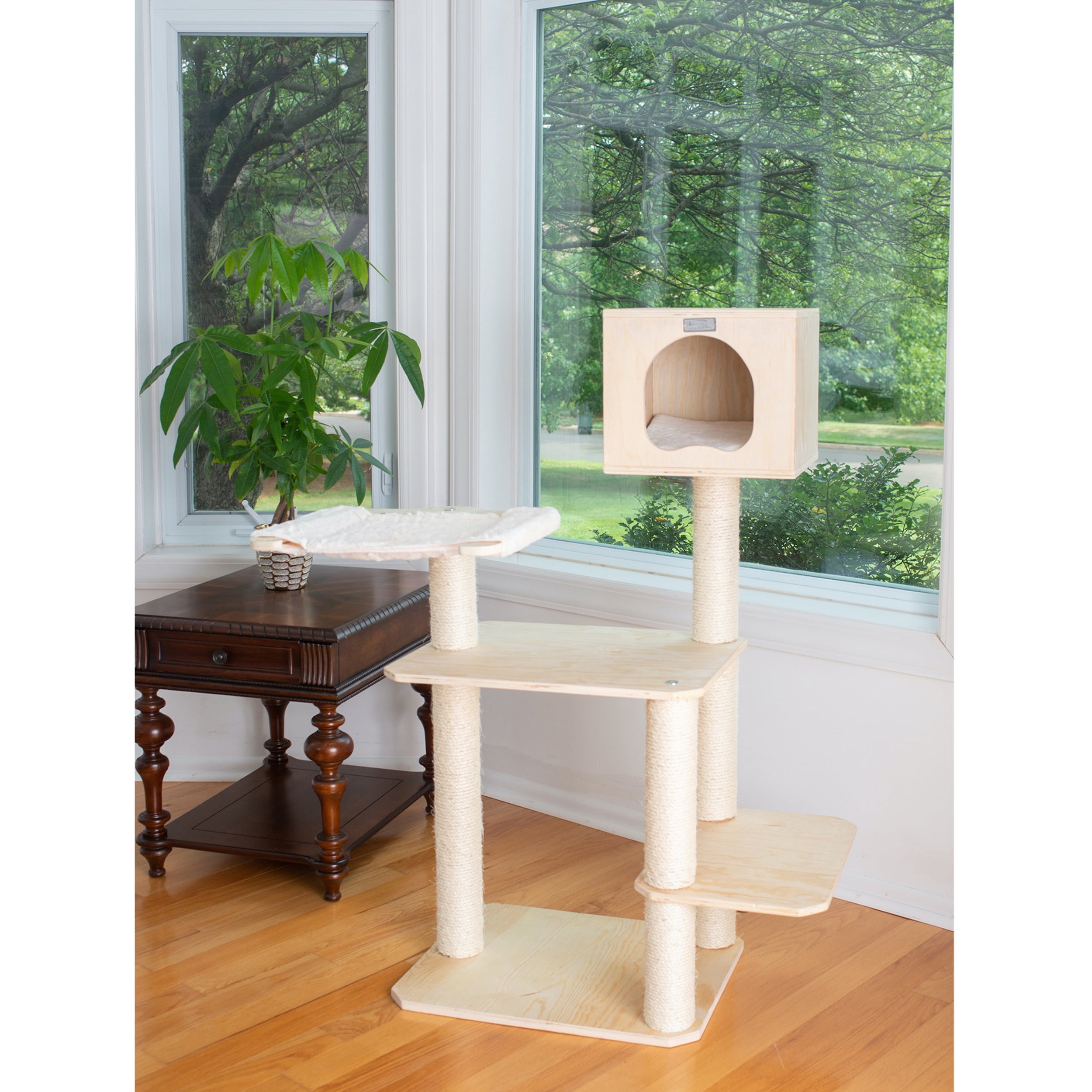 Armarkat Model Premium Scotch Pine, Solid Wood Cat Tree, 50" Tall S5103