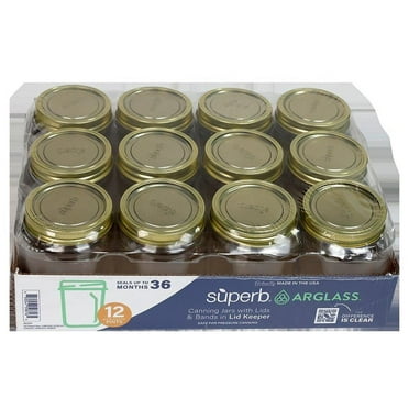 Superb Arglass Wide Mouth Pint Jars with Bands and Lids (12 Count)