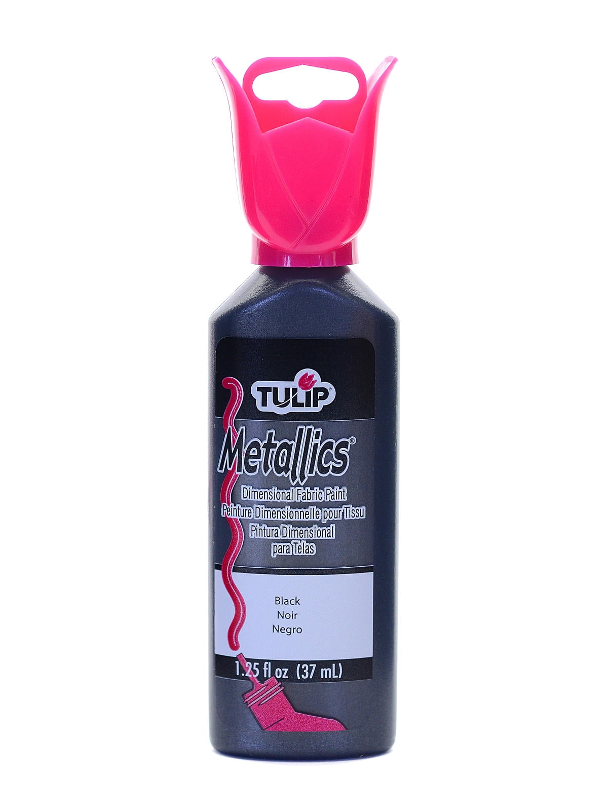 Metallic Dimensional Fabric Paint black, 1 1/4 oz. (pack of 6