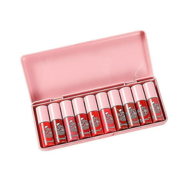 Set de maquillaje, bases y correctores, 10 unidades, lápiz labial líquido mate