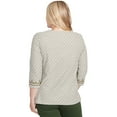 thumbnail image 2 of Alfred Dunner Womens Textured Medallion Bordered Top With Necklace, 2 of 4