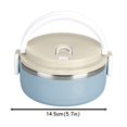 thumbnail image 3 of HLONK 4 Pcs  For Hot Food  Lunch Box  Thermal Lunch Box Stackable Hot Food Insulated Box 304 Stainless Steel Round Lunch Box Sealed Food Containers(Single Layer-Blue), 3 of 7