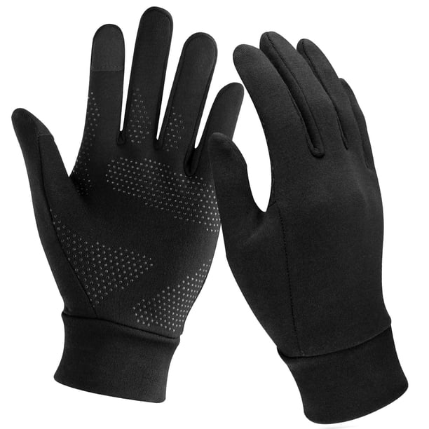 Guantes con Pantalla Táctil, Hombres Mujeres Guantes Deportivos Forro de Guante Guantes para Correr al Aire Libre Guantes de Invierno Cálidos a Prueba de Viento Antideslizantes Dedos Completos para