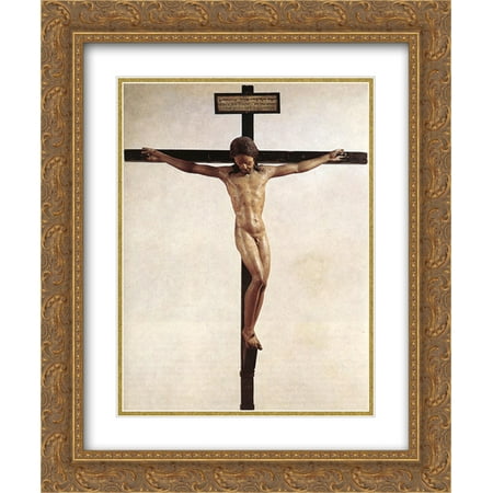 Ornate Crucifix - Michelangelo 2x Matted 20x24 Gold Ornate Framed Art Print 'Crucifix'