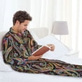 thumbnail image 6 of Lsque Watercolor Romantic Paisley Pattern Long Sleeve Pajama Set for Men - Soft 2-Piece Sleepwear and Loungewear Set with Pockets, Comfy Nightwear-XX-Large, 6 of 7