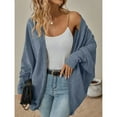 thumbnail image 3 of SWSMCLT Women's 2025 Baggy Cardigan Sweaters Autumn Date Knit Cardigan Sweater Batwing Sleeve Elegant Blue XX-Large, 3 of 5