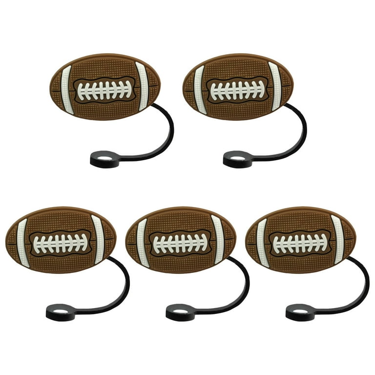 Football Straw Toppers, Straw Tip Covers Compatible With Stanley Straws 