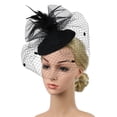 thumbnail image 4 of MSJUHEG Tea Party Hats,Feather Hair Clip,Feather Headpiece,Church Hats,Fascinators Hats,And Tea Pillbox Fascinators Headwear Hat for Girls Hat Headband Black One Size, 4 of 6