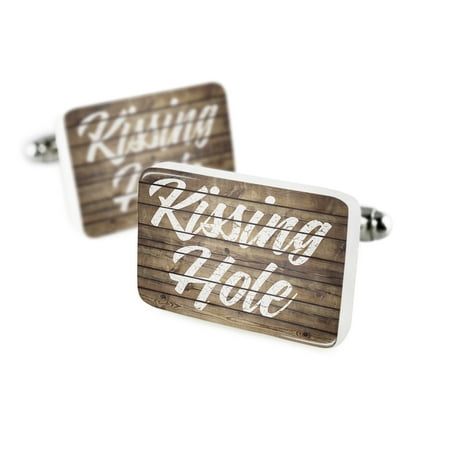 Cufflinks Painted Wood Kissing Hole Porcelain Ceramic NEONBLOND