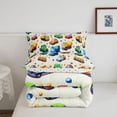 thumbnail image 5 of Manfei Cute School Bus Queen Comforter Set,City Cars Pattern Comforter Sets Queen,Beige,Polkadot Reversible,3pcs,1 Comforter and 2 Pillowcases, 5 of 7