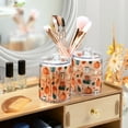 thumbnail image 3 of Yayeee 2 Pack Qtip Holder Bathroom Cotton Swab Canister with Lid Clear Dispenser Set, Pink Fall Coffee, 3 of 6